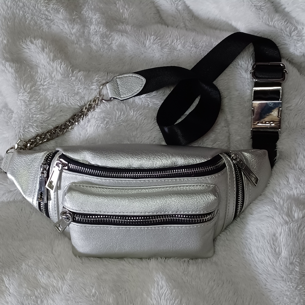 Aldo Silver Belt Bag